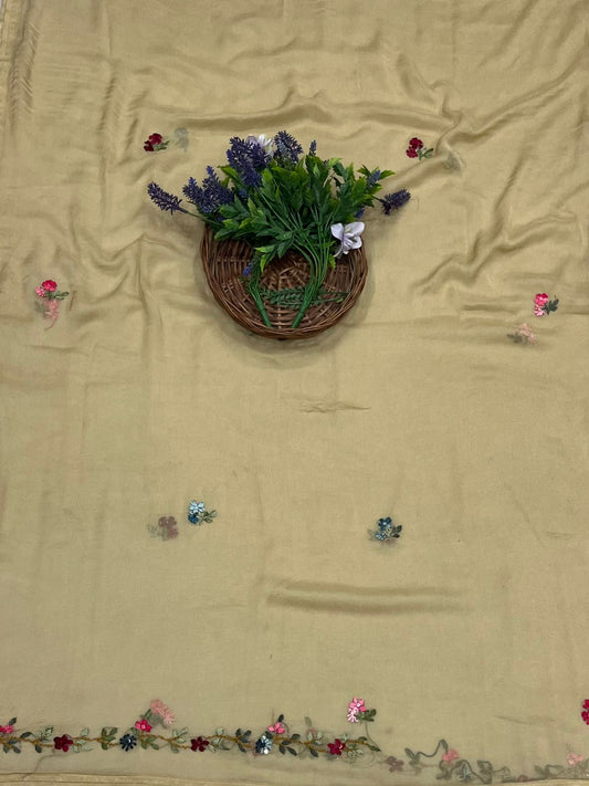 Ckc 266 Georgette Dark Beige Suit Fabric / CKC Georgette Suits