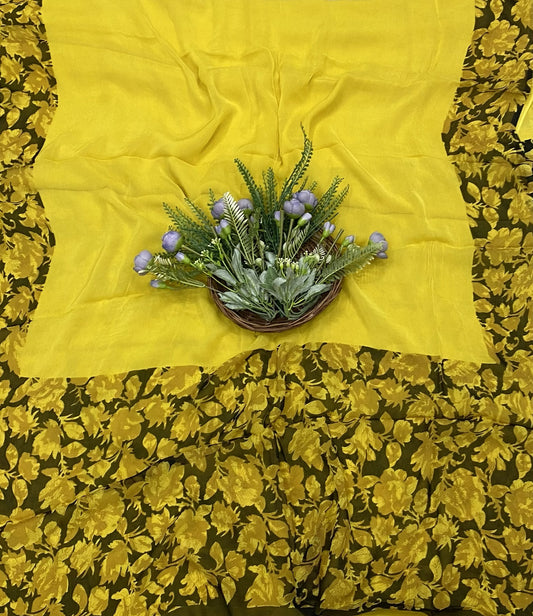 CKC 294B Crepe Yellow and Black Suit Fabric / CKC Crepe Suits