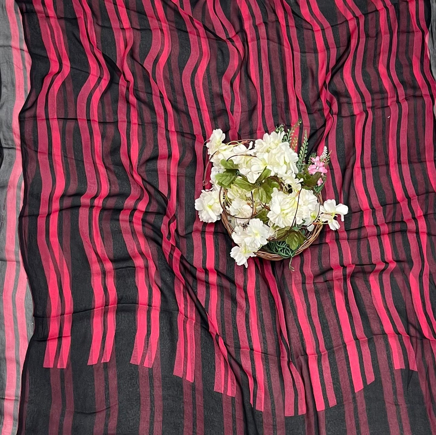 Georgette Carrot Red Suit Fabric / CKC Georgette Suits