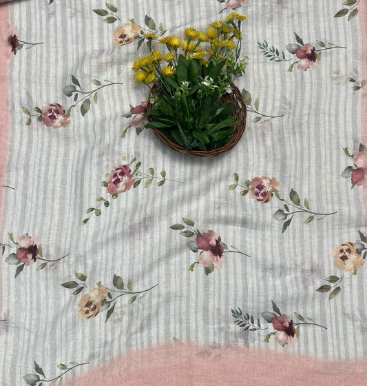 क्रेप गुलाबी सूट संग्रह / हाथ से पेंट किए गए सूट