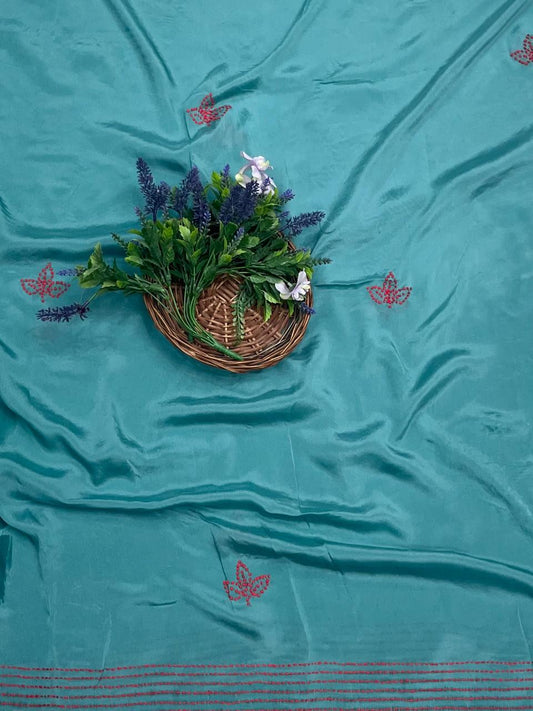 क्रेप गुलाबी सूट संग्रह / हाथ से पेंट किए गए सूट