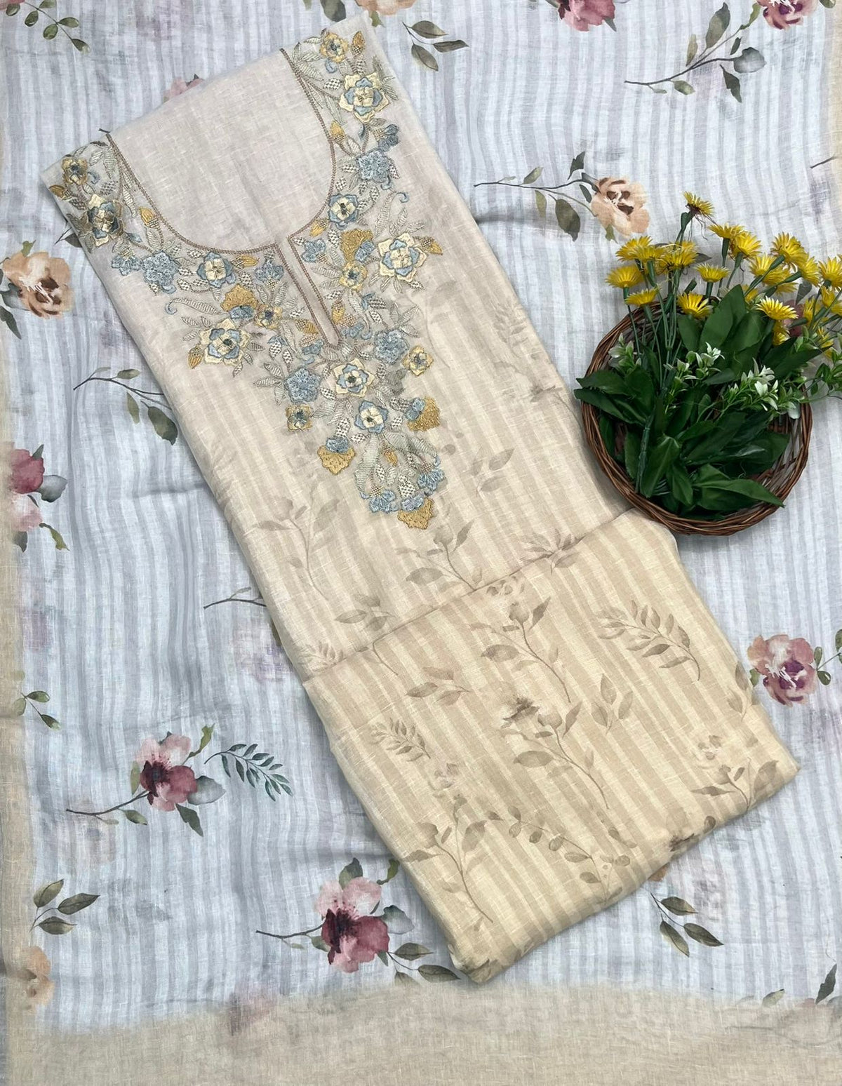 Linen Light Yellow Suit Fabric - Studio CKC