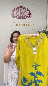 188B Muslin Yellow With Green Stitched Suit / CKC Stitched Suits
