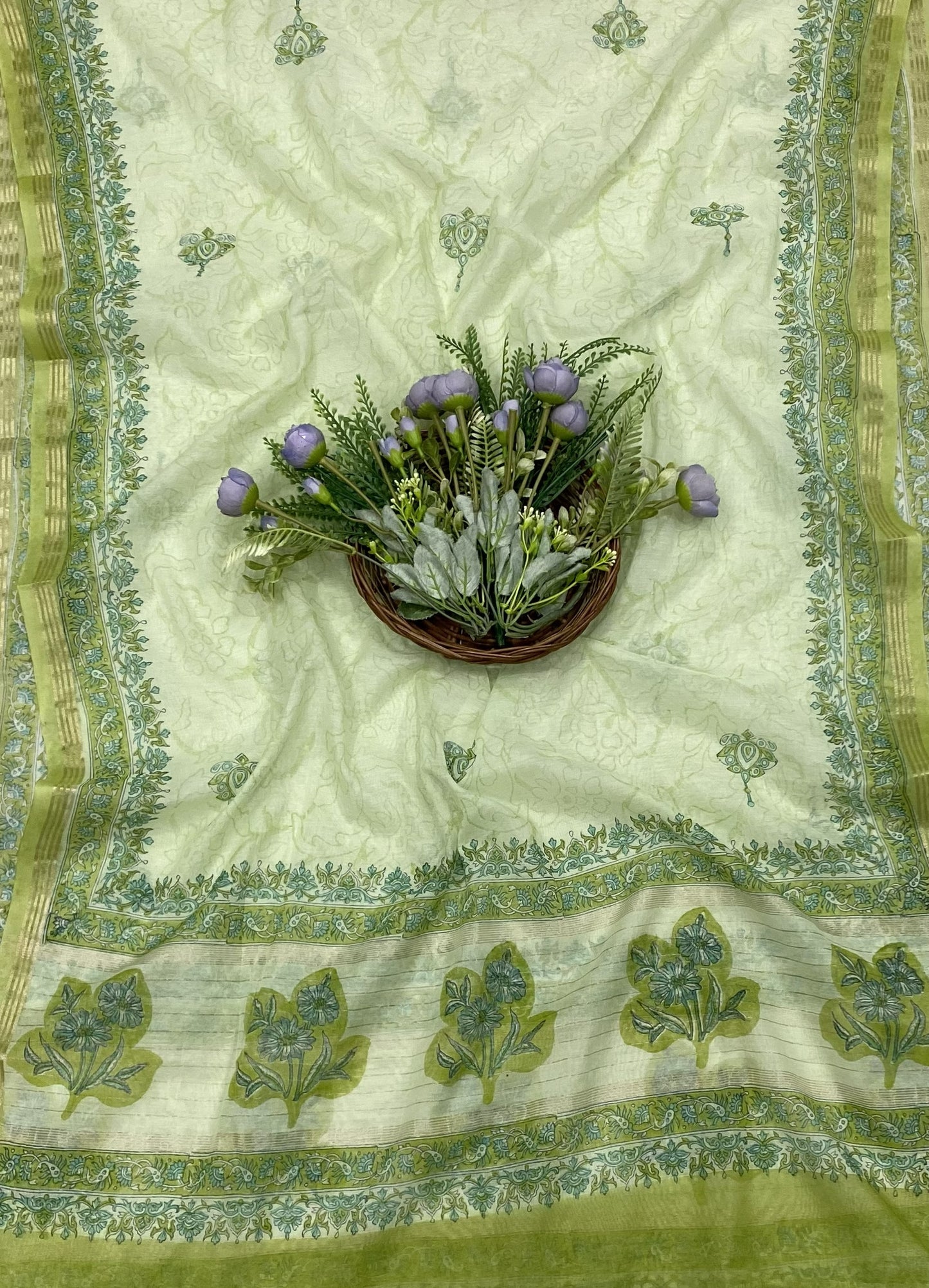 367B Cotton Pista Green suit Fabric / CKC Cotton Bazar