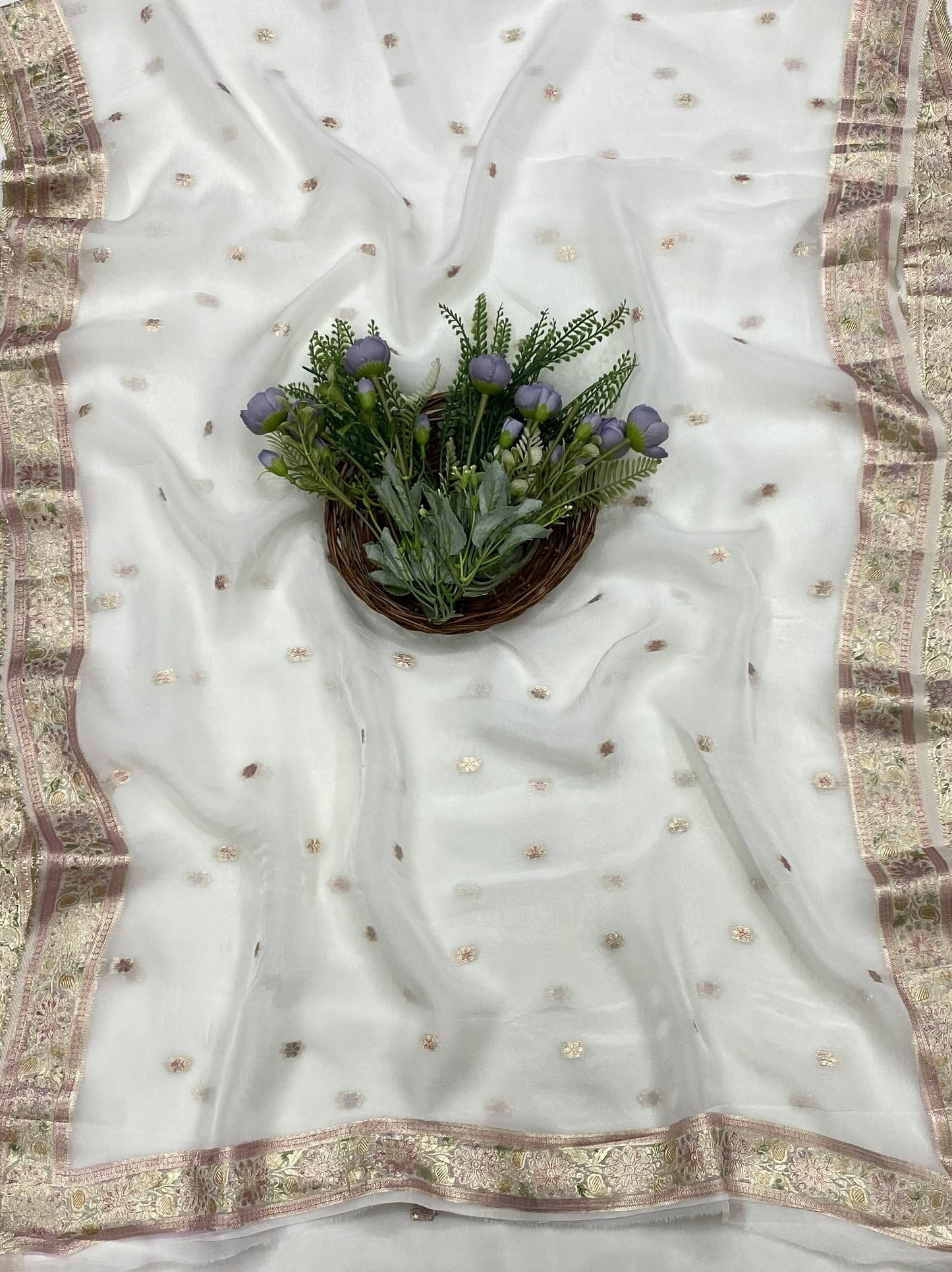 324B Organza off White suits Fabric/ CKC Partywear Collection