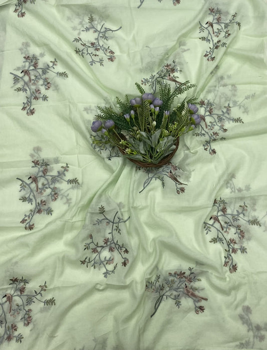 237A Mul Cotton Pista Green Suit Fabric/ CKC Mul Cotton
