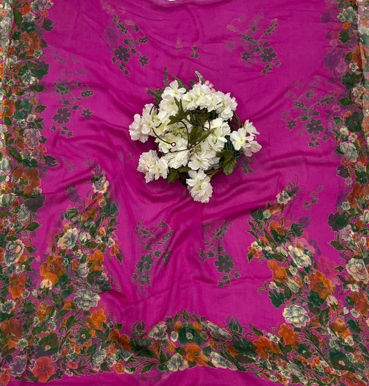 596A Chiffon Magenta Suit Fabric / CKC Chiffon Suits