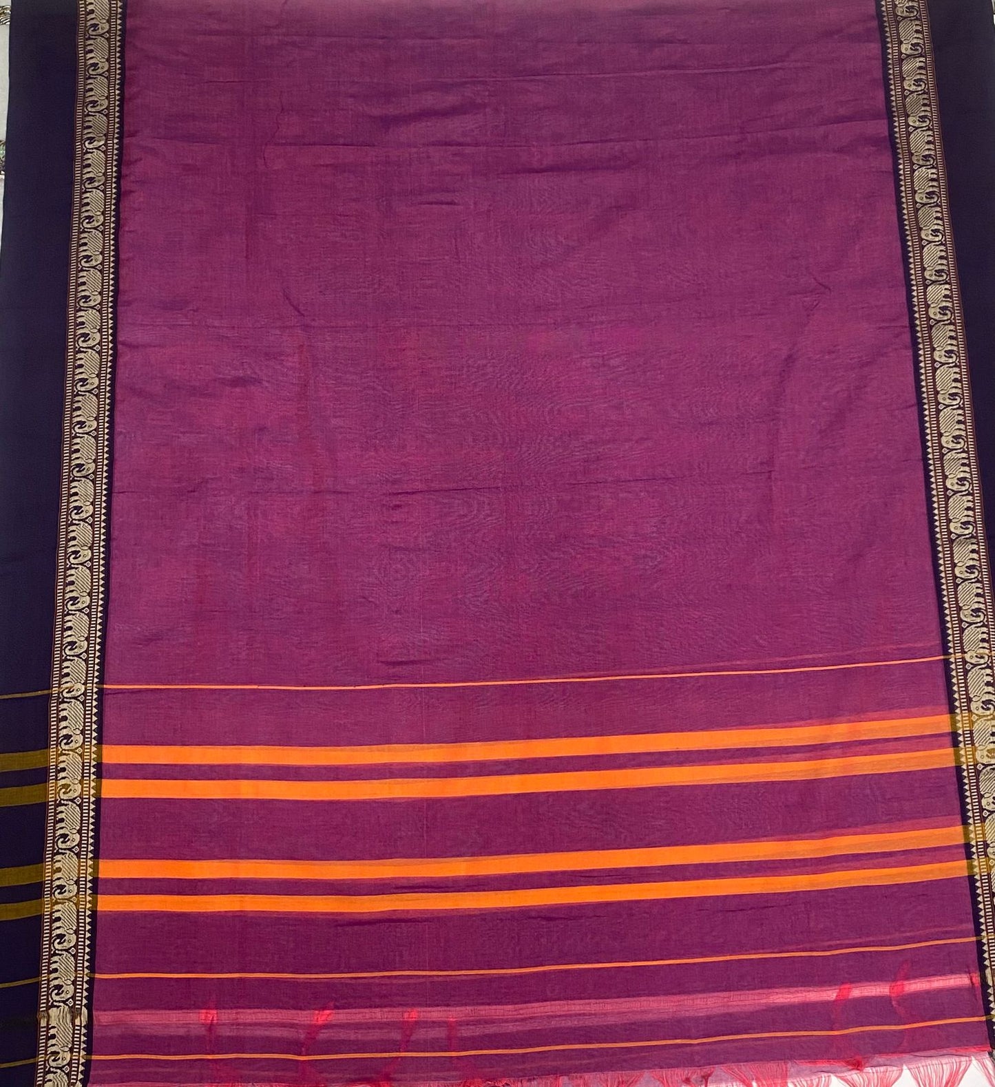 Handloom Cotton Purple Suit Fabric / Cotton Bazaar