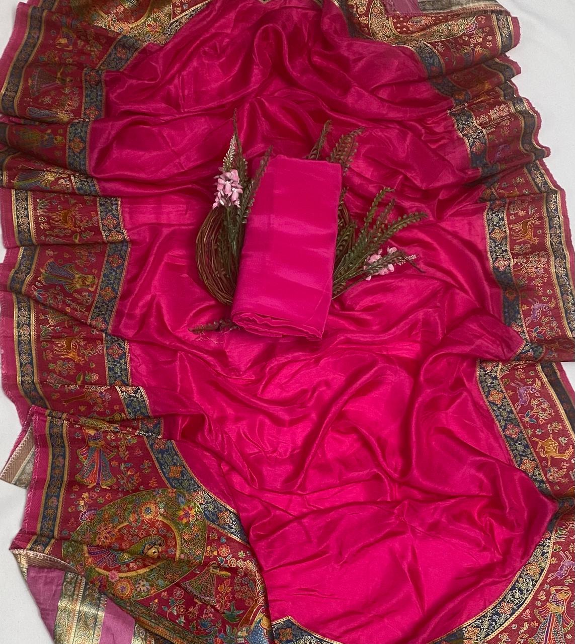 Banarasi Magenta Suit Fabric / Festive Vibe
