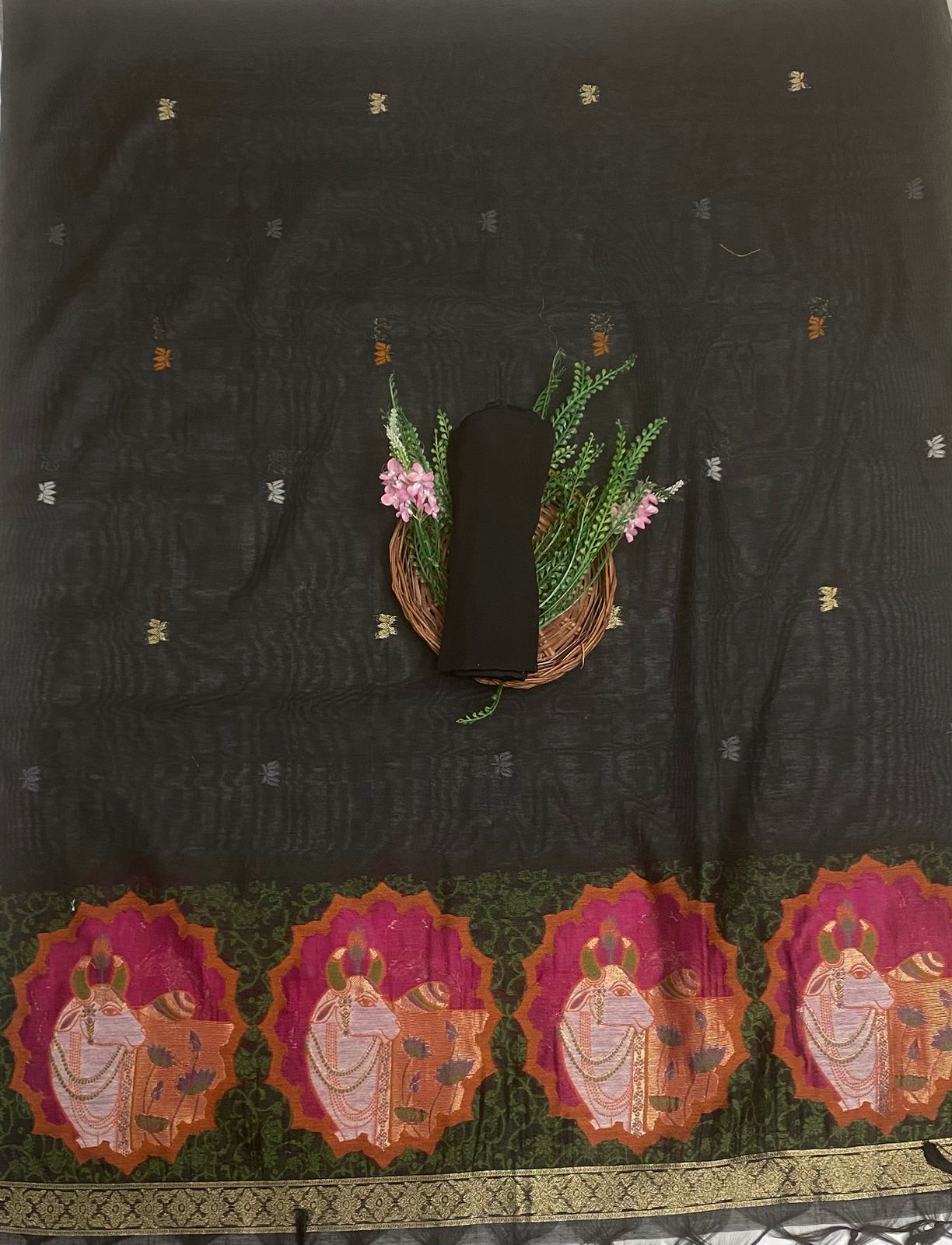 Jamdani Black Suit Fabric / Jamdani Suits