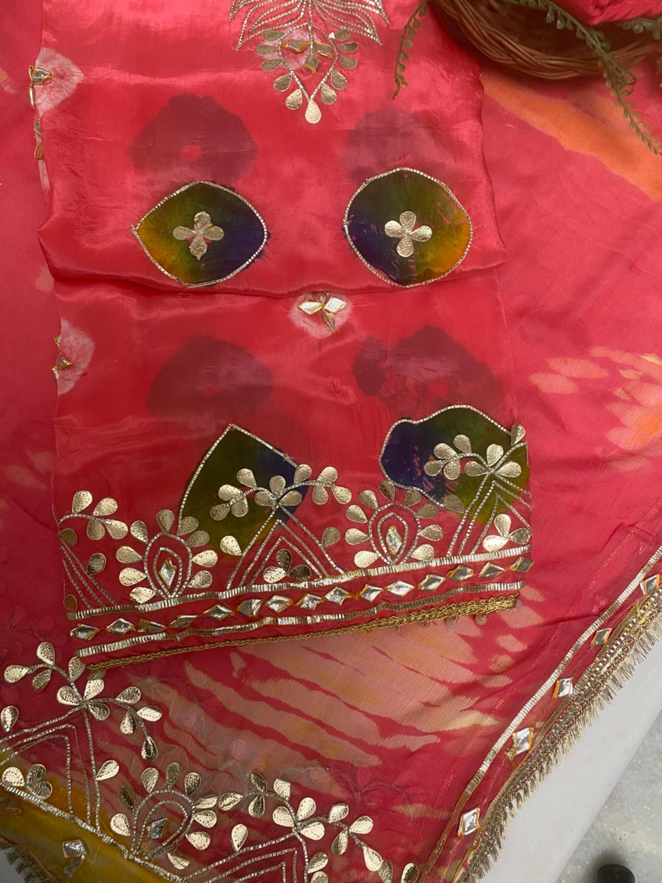 Crepe Carrot Pink Suit Fabric / Festive Vibe