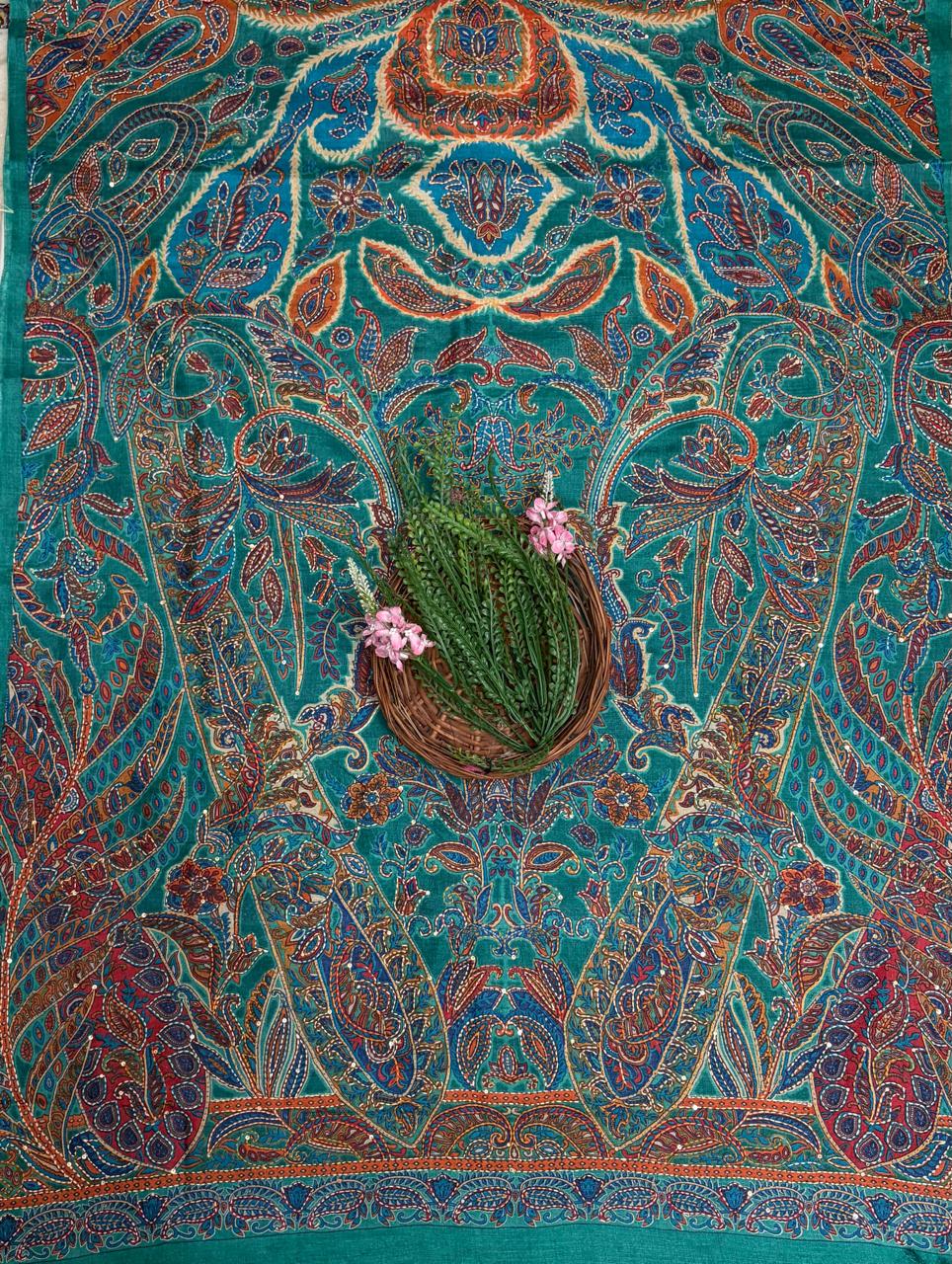 Pure Munga Silk Sea Green Suit Fabric / Pure Munga Silk Suits