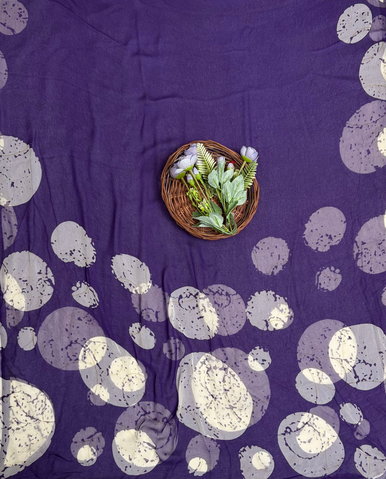 Satin Polka Purple Suit Fabric/ Polka Story