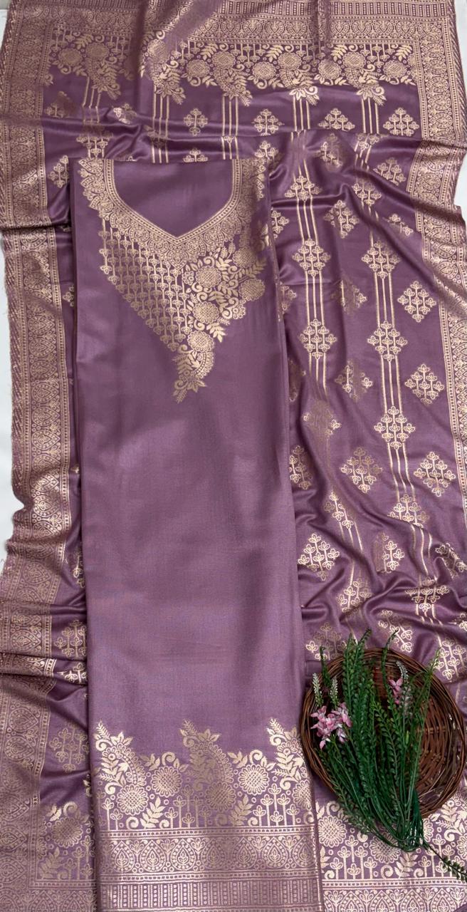 Pashmina Light Lilac Suit Fabric/ Winter Suits