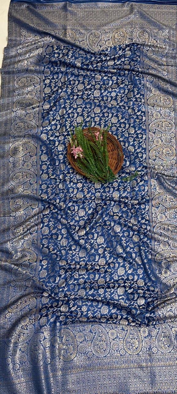 Banarasi Pashmina Blue Suit Fabric/ Winter Suits