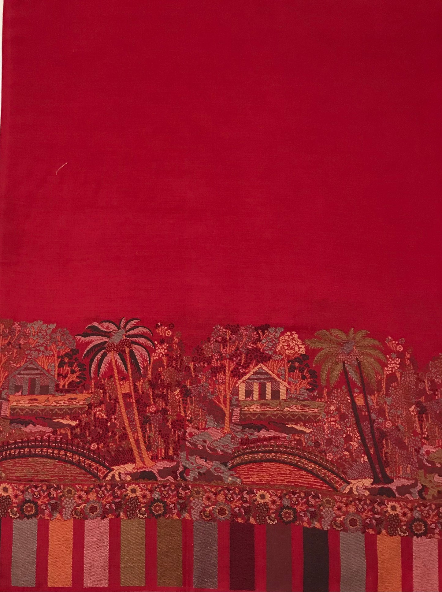 Pashmina Red Shawl Fabric / Pashmina Shawls