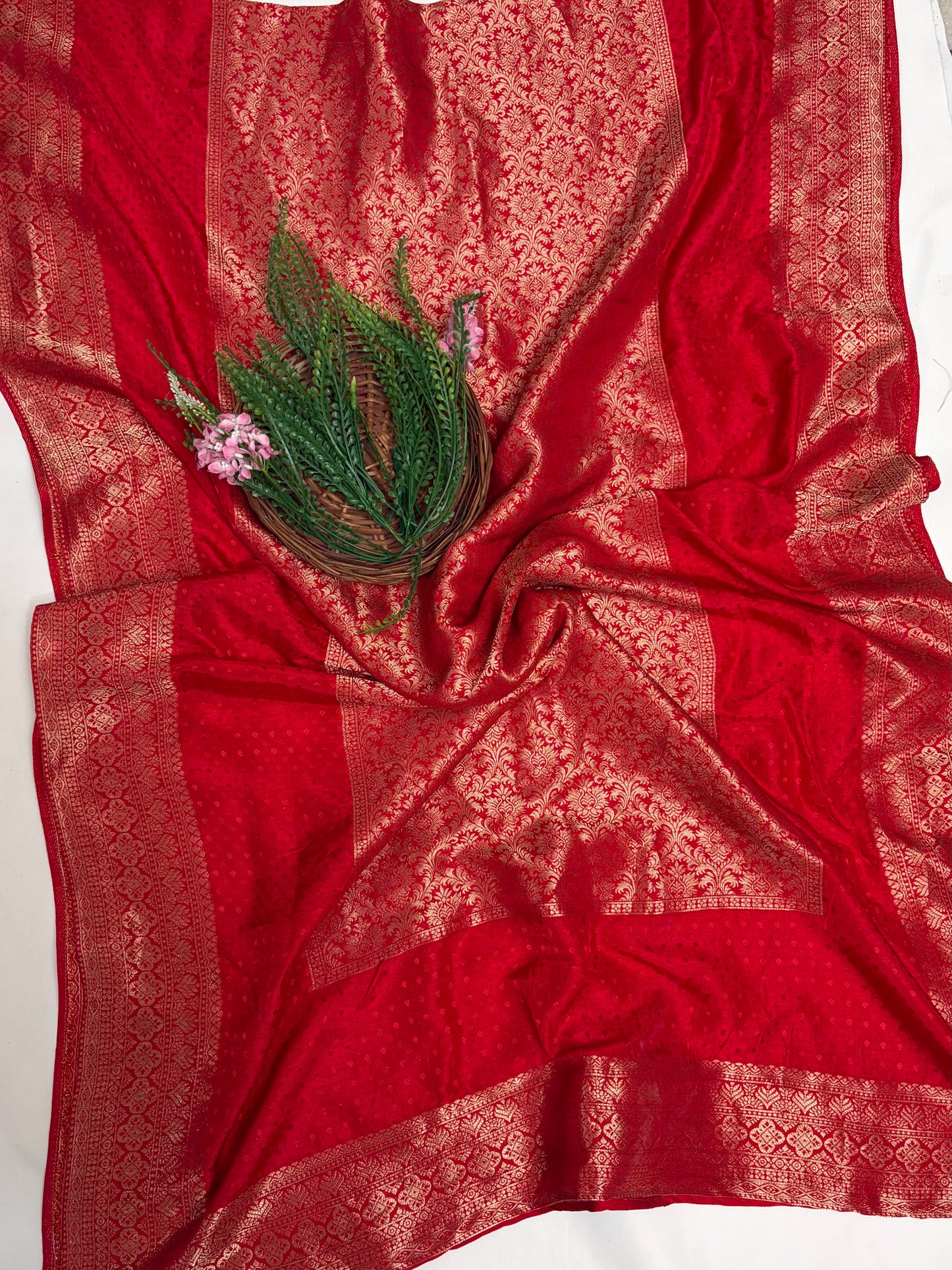 Banarasi Red Suit Fabric / Karwachauth Collection