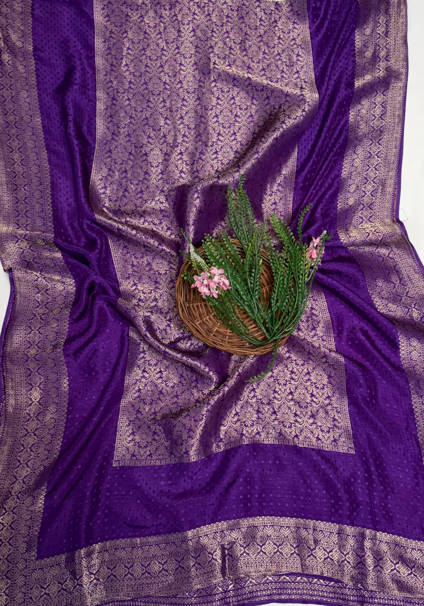 Banarasi Purple Suit Fabric / Karwachauth Collection
