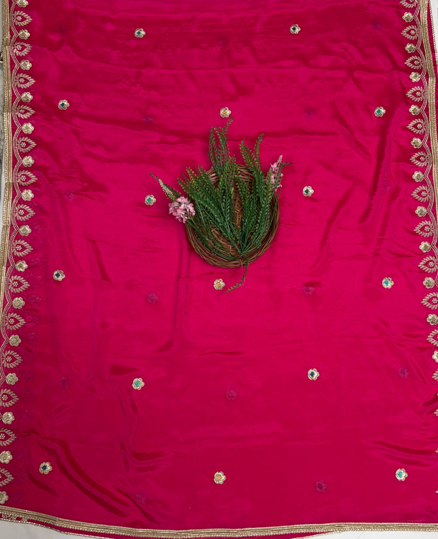 Crepe Magenta Suit Fabric / Karwachauth Collection
