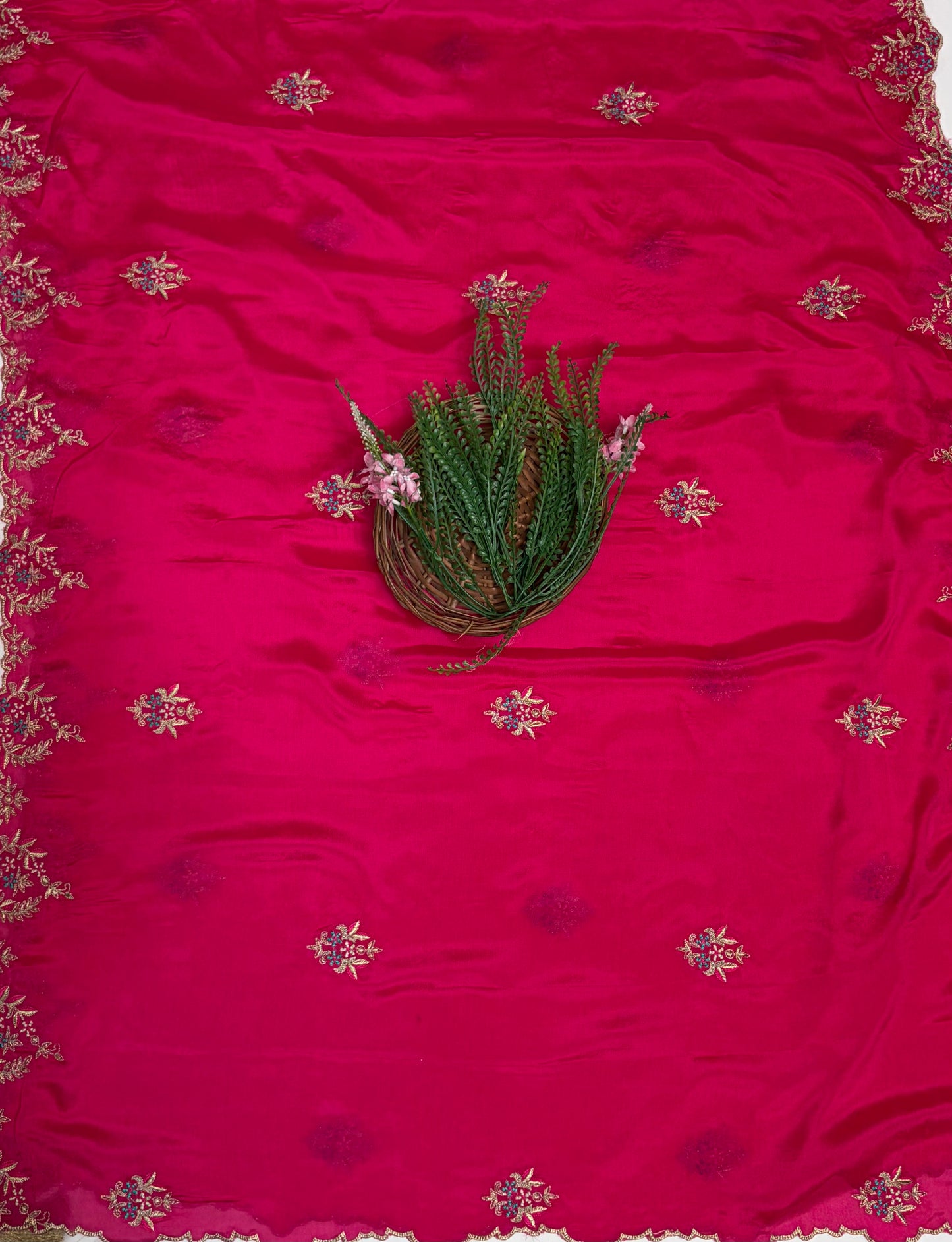 Crepe Magenta Suit Fabric / Karwachauth Collection