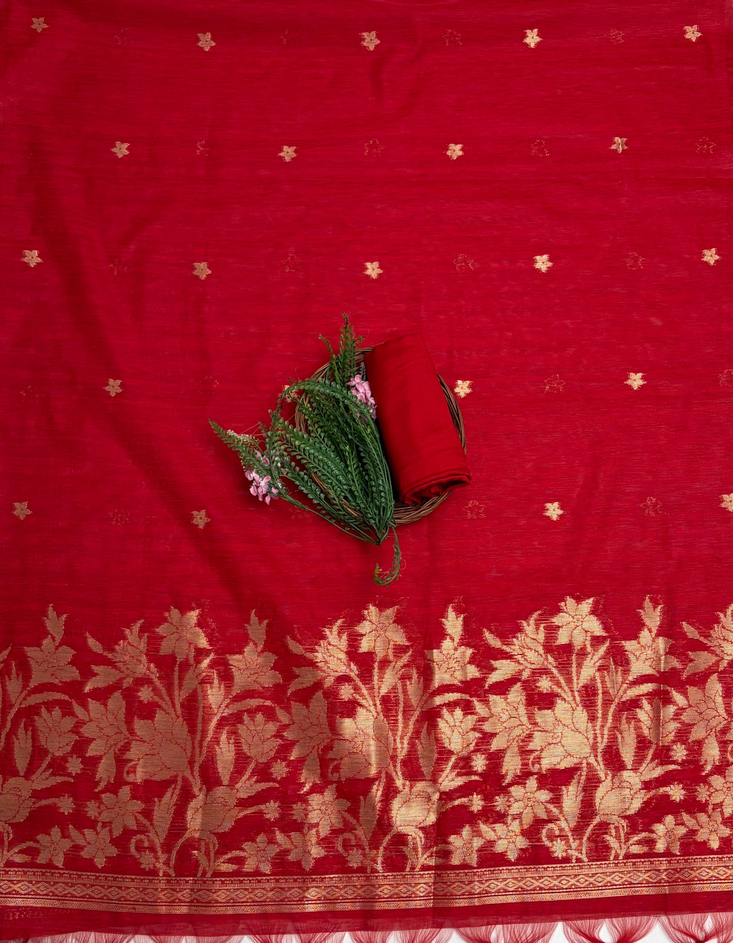 Jamdani Red Suit Fabric / Jamdani Suits