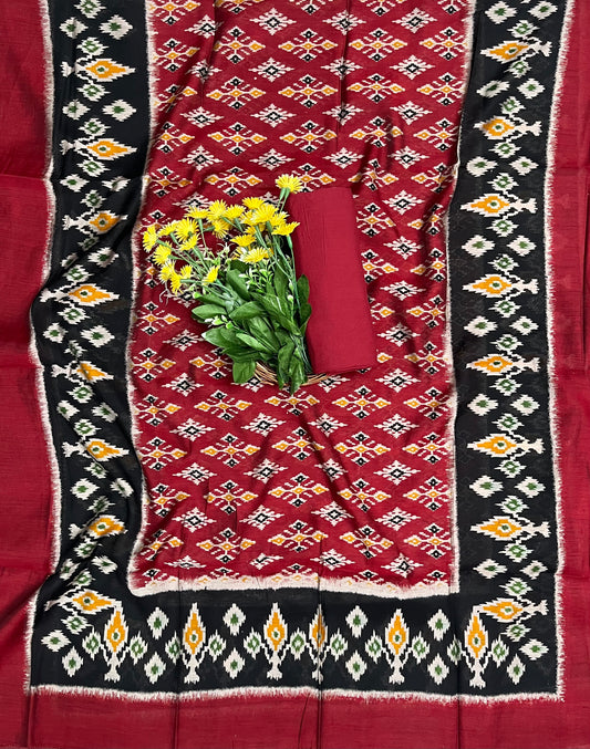 357A Cotton Black With Red Suit Fabric / CKC Cotton Bazaar