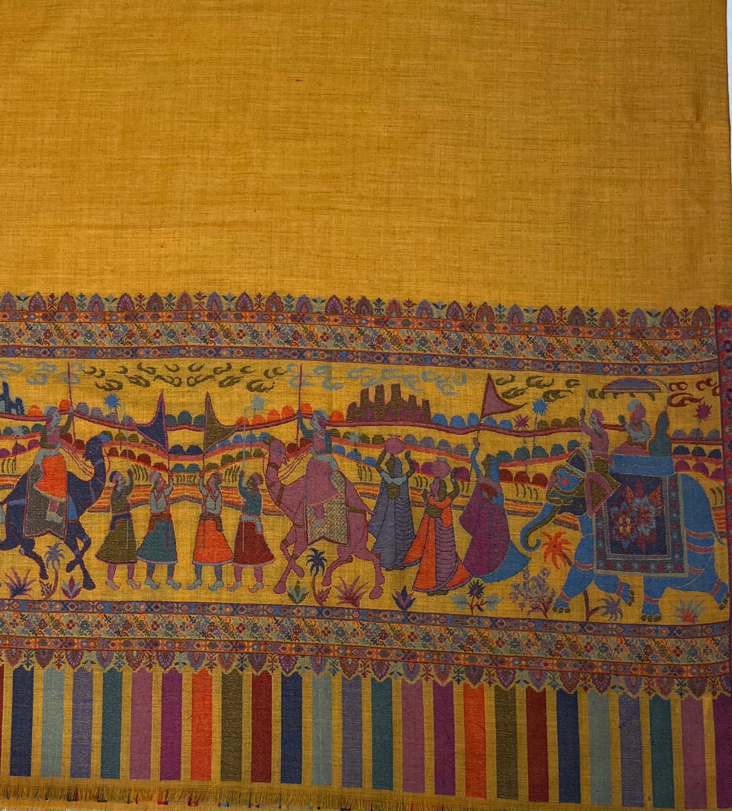 Pashmina Mustard Shawl Fabric / Pashmina Shawls