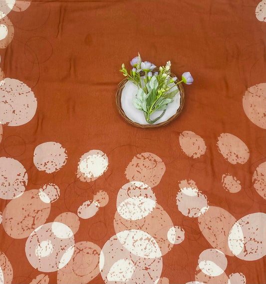 Crepe Polka Rust Brown Suit Fabric/ CKC Polka Story