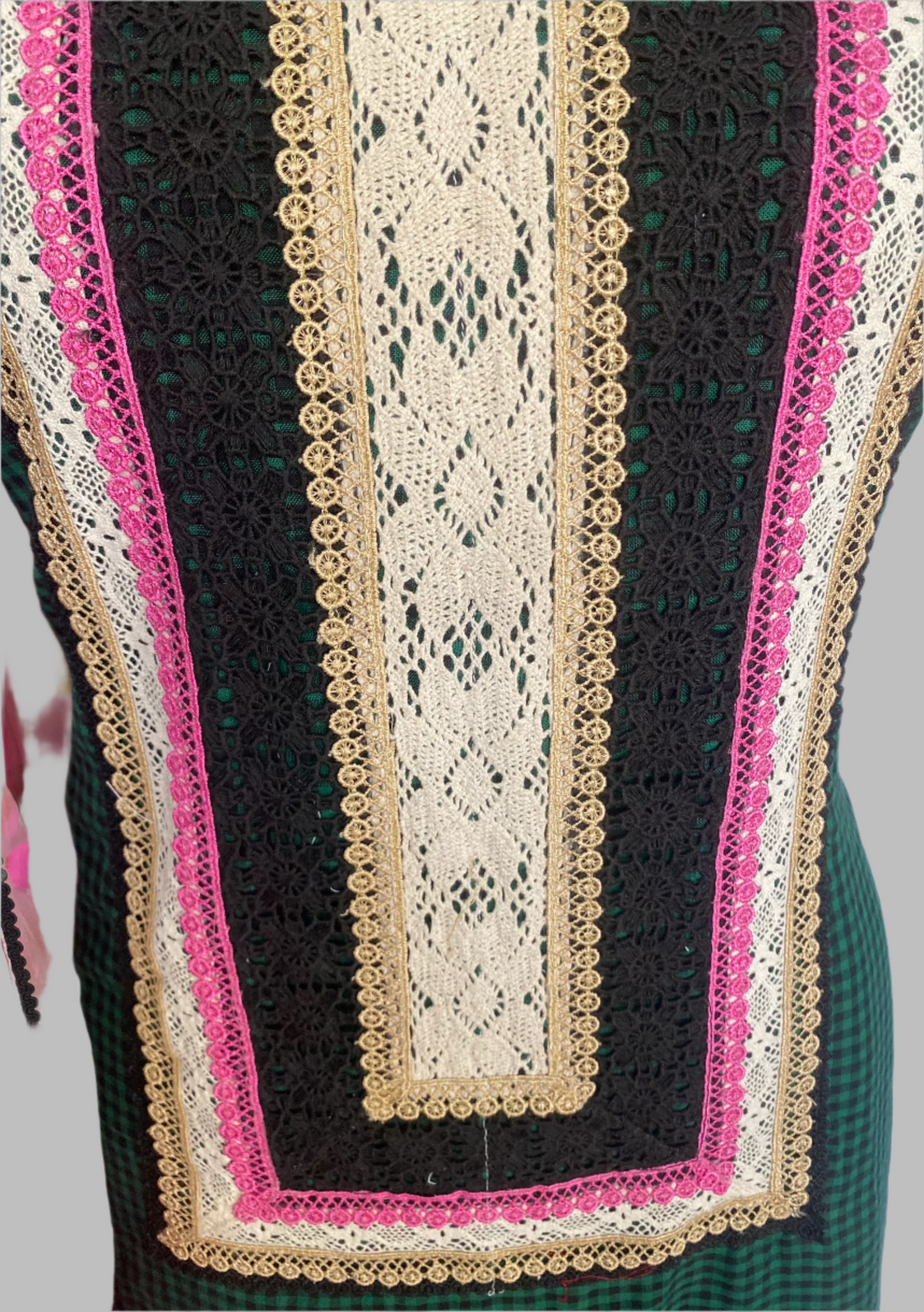 Cotton Dark Green Suit Fabric / Lacey Attires