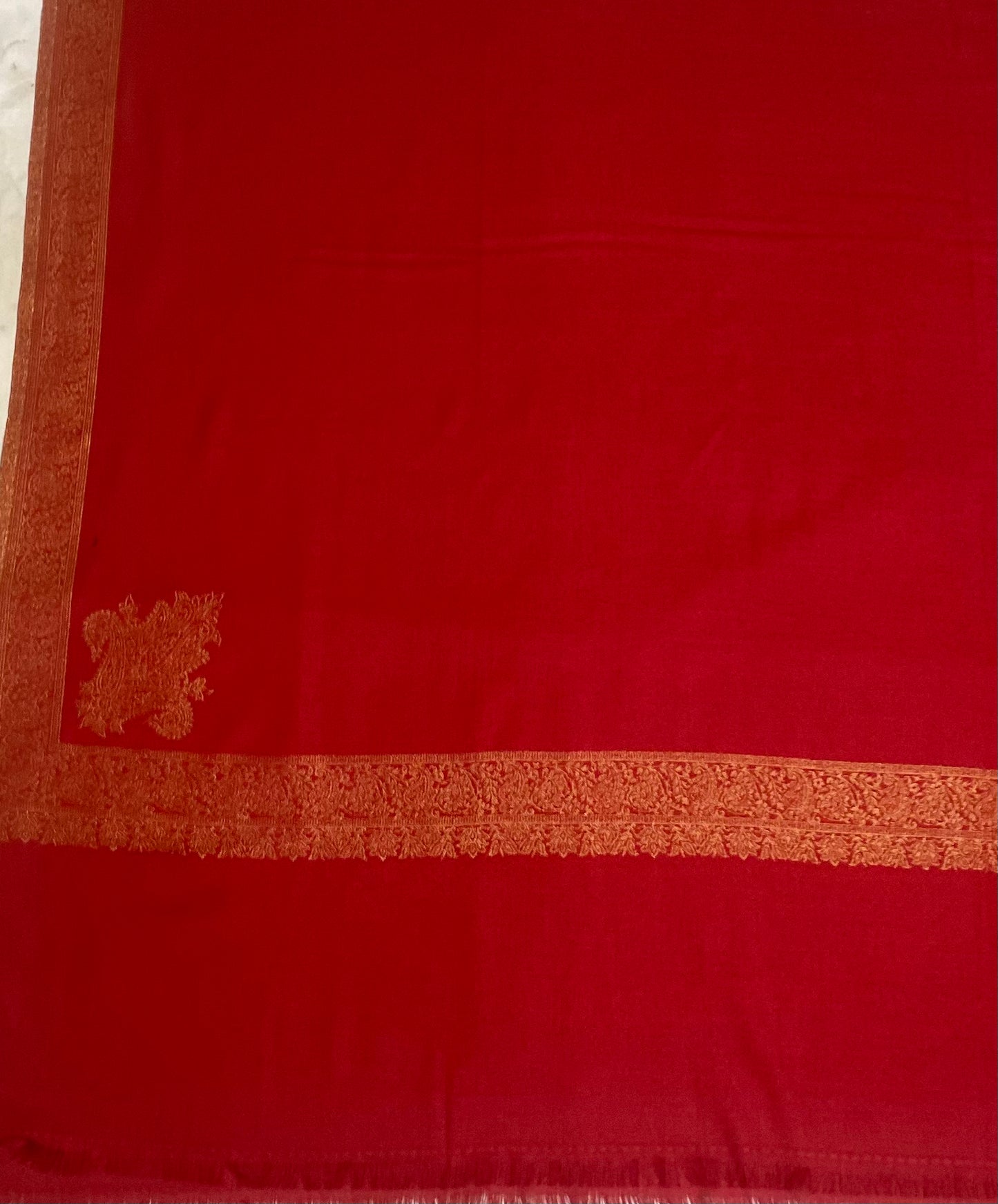 Pashmina Red Shawl Fabric / Pashmina Shawls