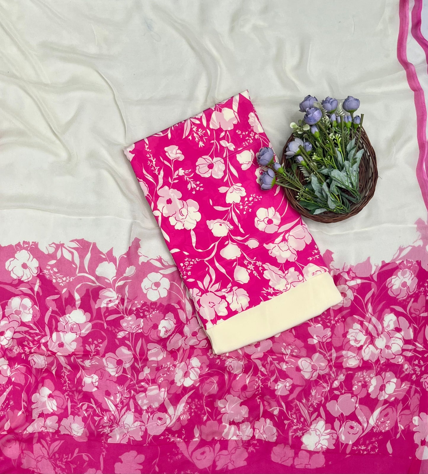 Georgette Magenta Suit Fabric - Studio CKC
