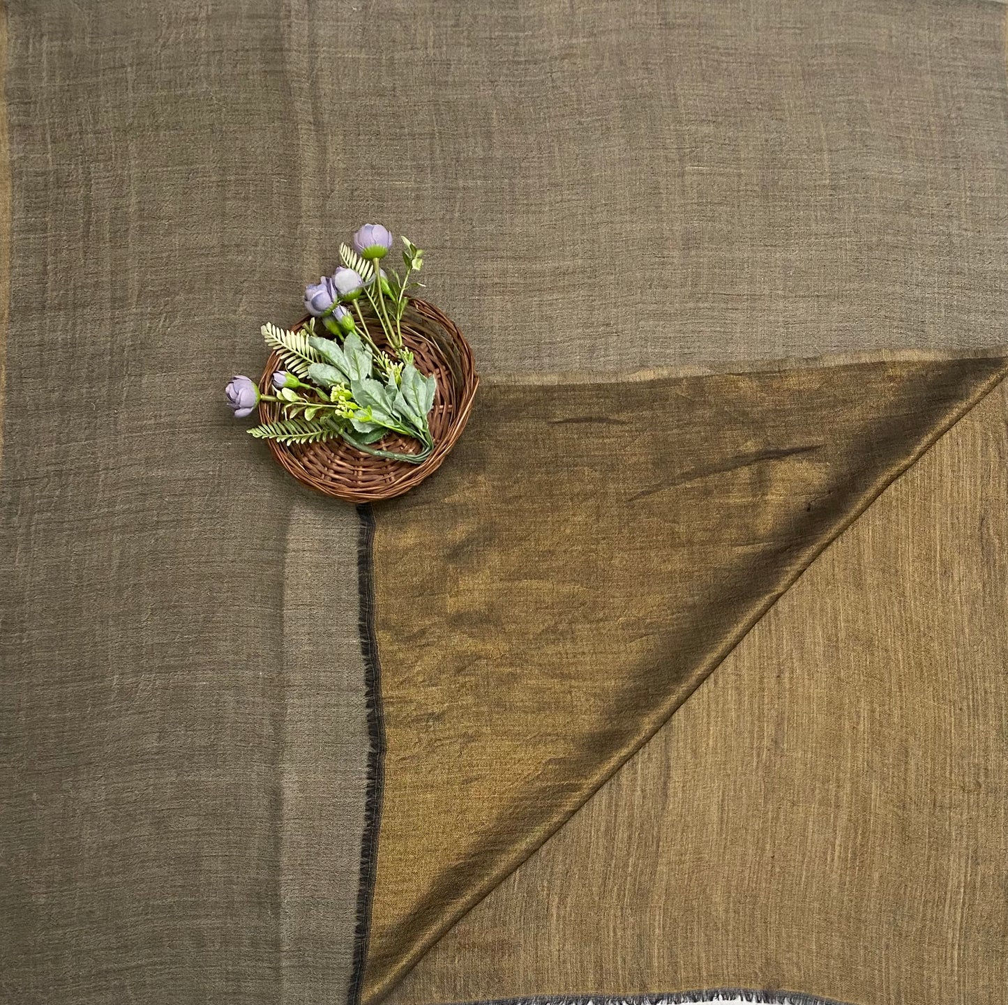 Pashmina Dark Beige Shawl Fabric / Pashmina Shawls