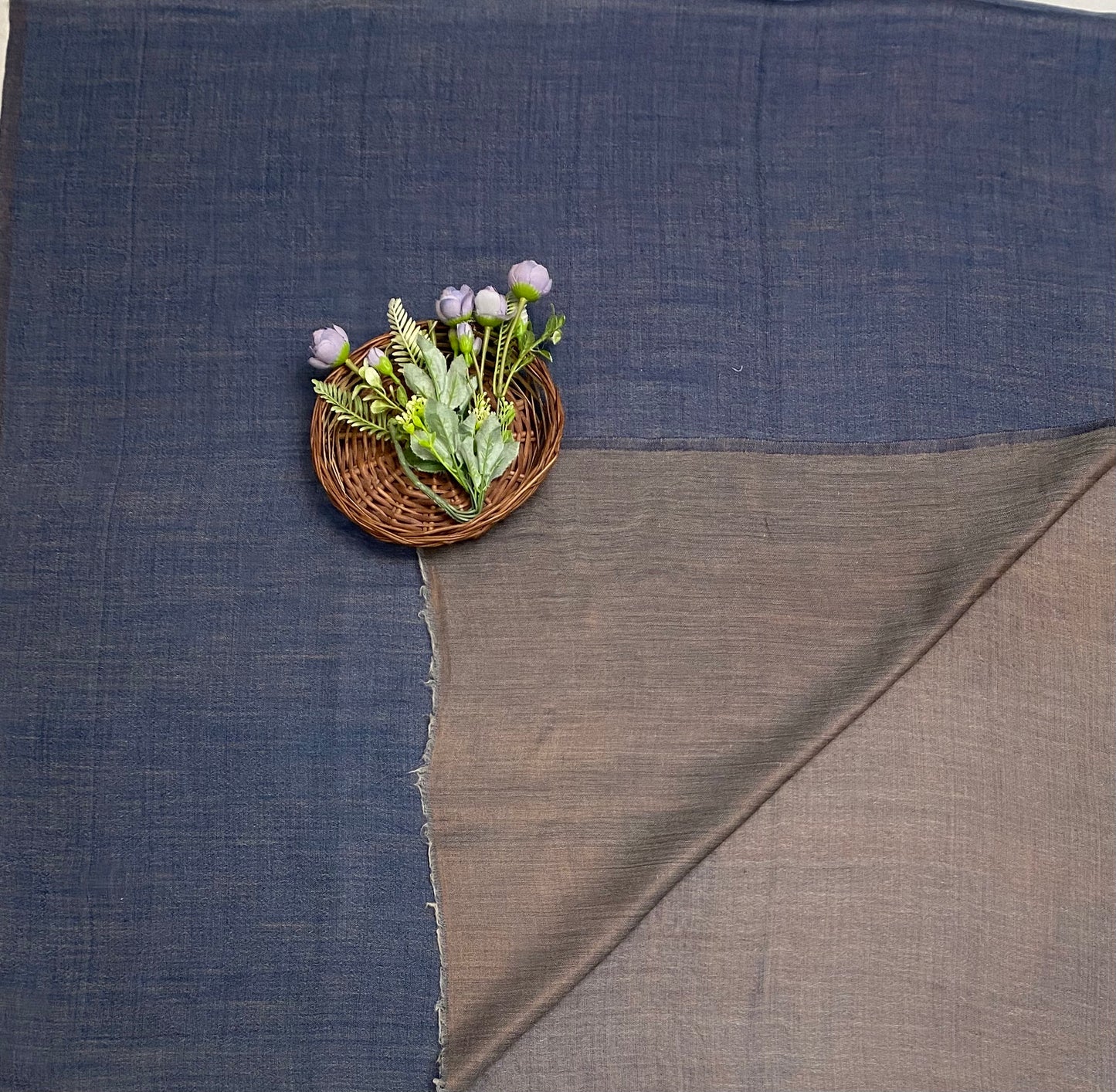 Pashmina Denim Blue Shawl Fabric / Pashmina Shawls