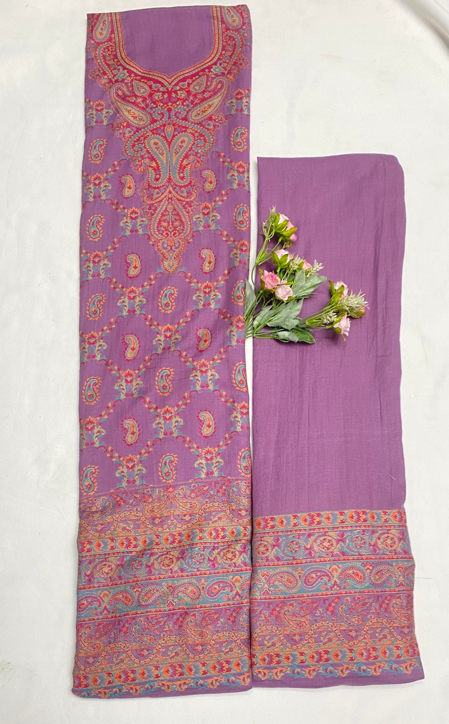 Cotton Purple Suit Fabric / Cotton Kani