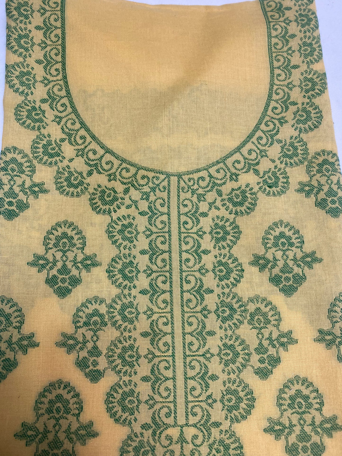 Cotton Yellow Suit Fabric / Cotton Kani