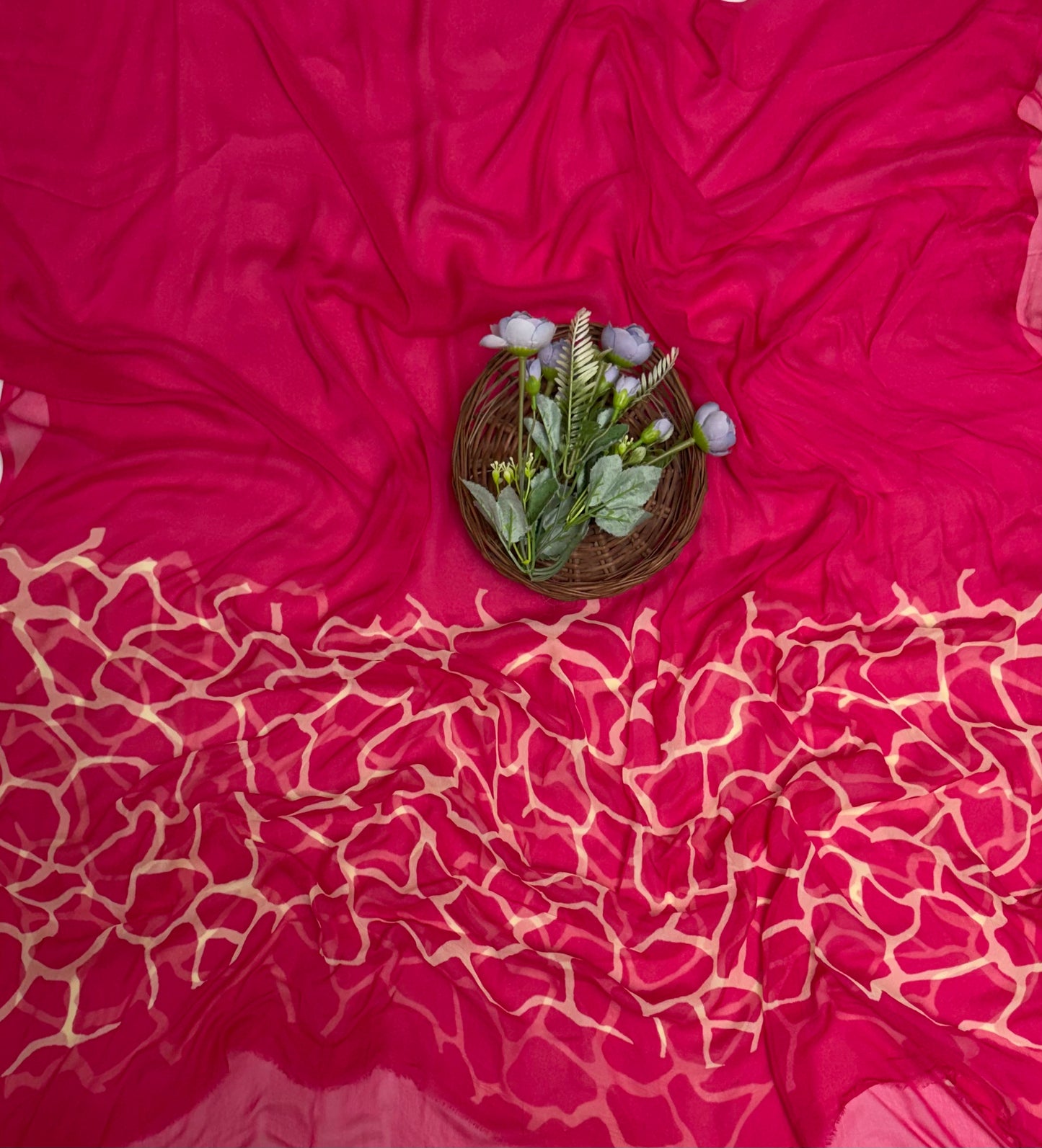 Chiffon Pink Suit Fabric / Phoolon Ka Ghar