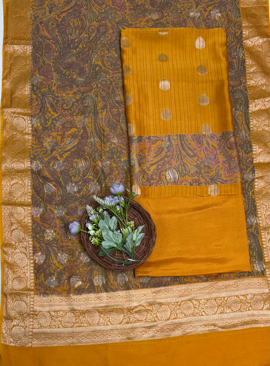Pure Maheshwari Musturd Suit Fabric / Maheshwari Suits