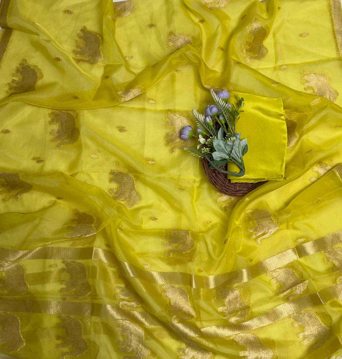 Brocade Light Neon Green Suit Fabric / Banarasi Baithak
