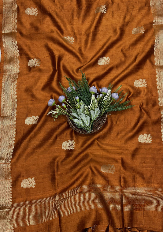444B Pure Khaddi Silk Copper Brown Suit Fabric / CKC Banarasi Edit