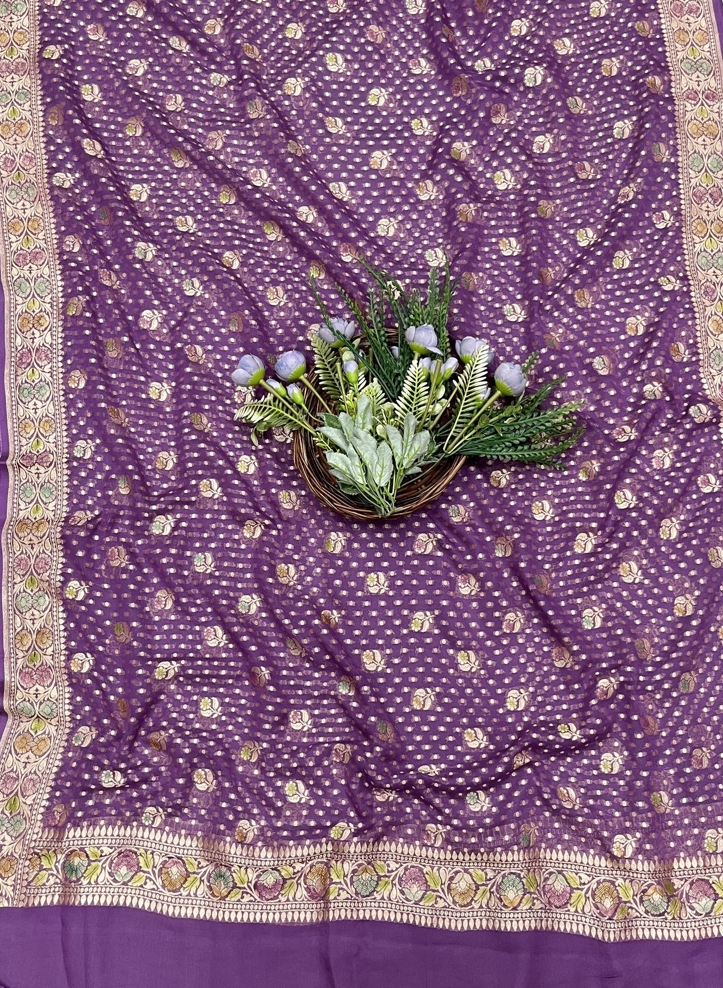 438B Pure Khaddi Silk Purple Suit Fabric / CKC Banarasi Edit