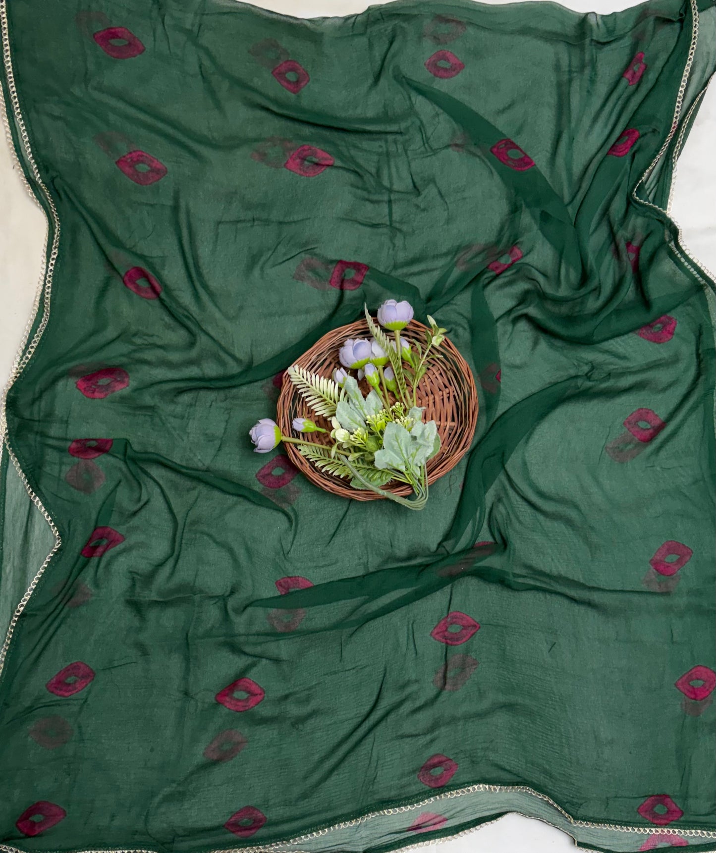 Jaipuri Crepe Dark Green Suit Fabric / Jaipuri Suits