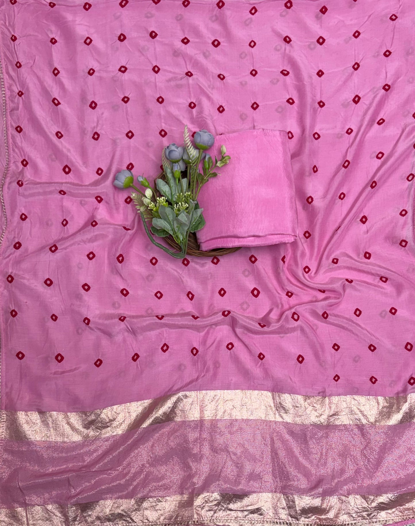 Jaipuri Crepe Pink Suit Fabric / Jaipuri Suits