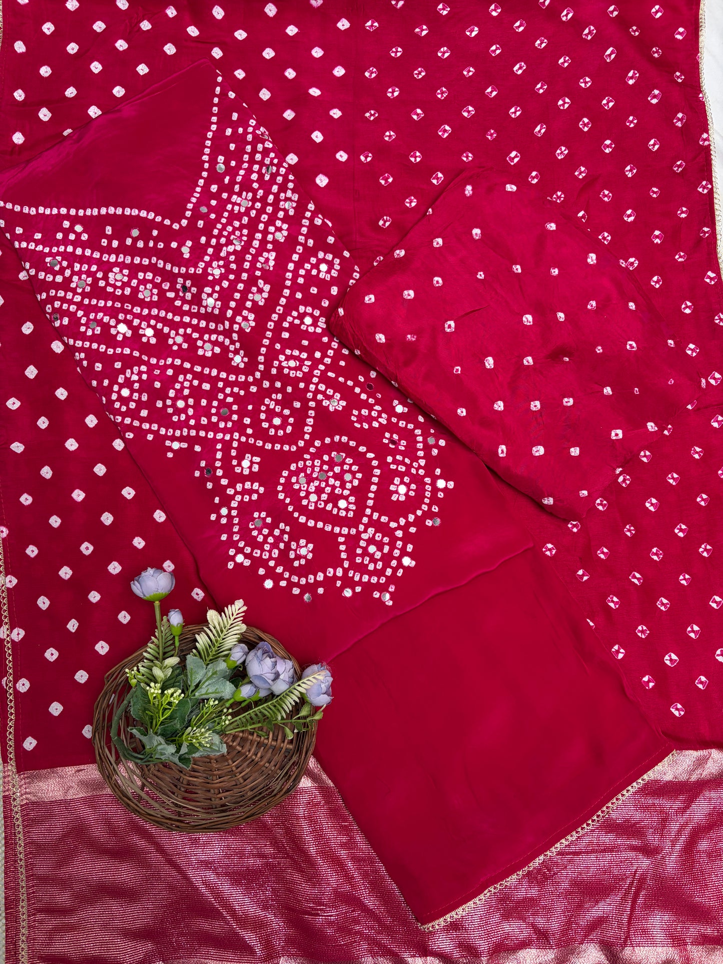 Jaipuri Crepe Maroon Suit Fabric / Jaipuri Suits