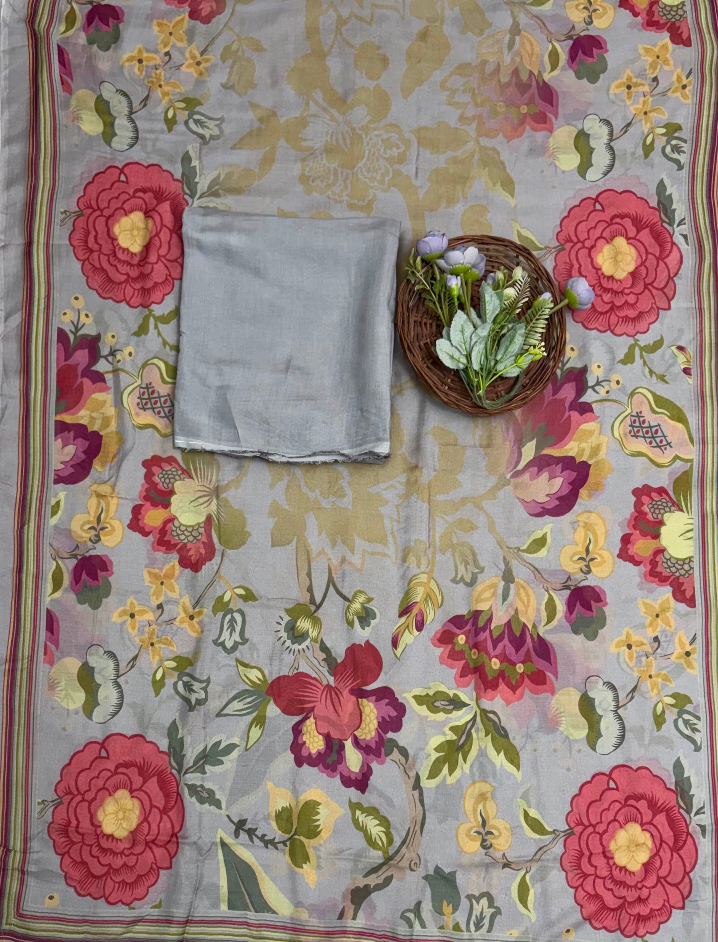 Muslin Grey Suit Fabric / Muslin Suits