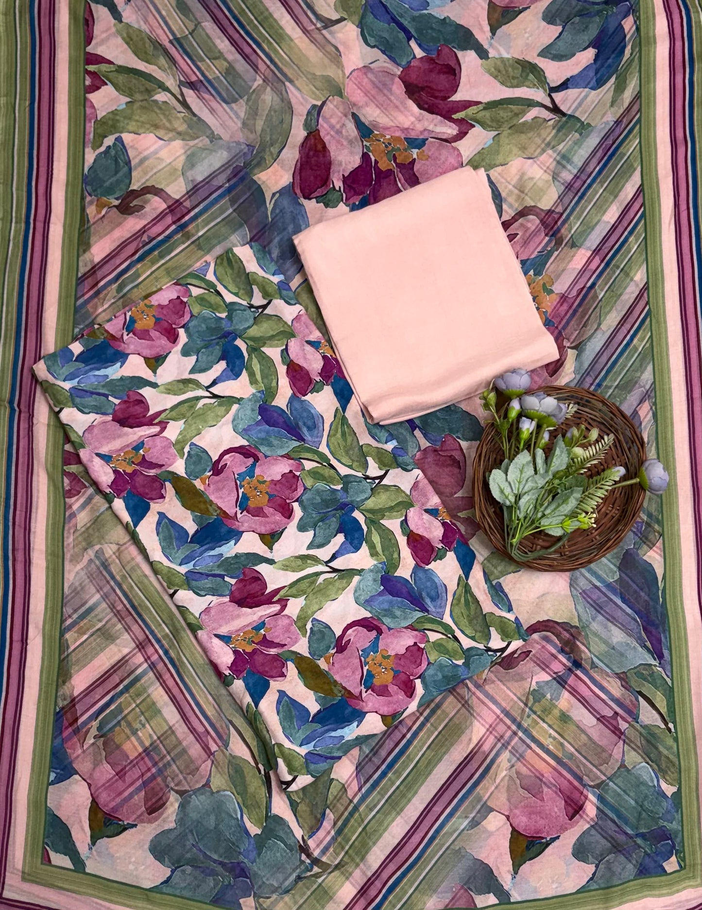 Muslin Light Peach Suit Fabric / Muslin Suits