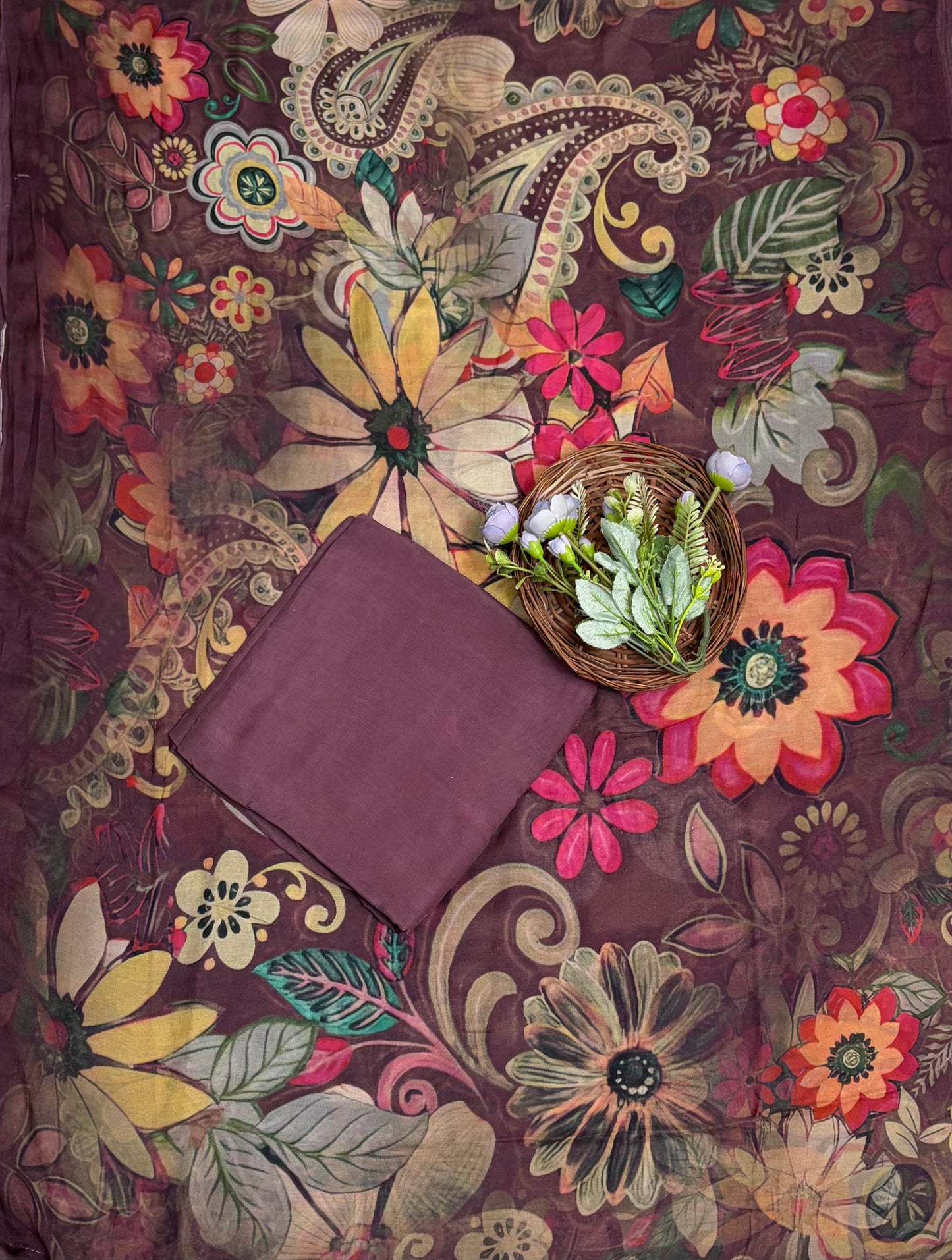 Muslin Wine Suit Fabric / Muslin Suits