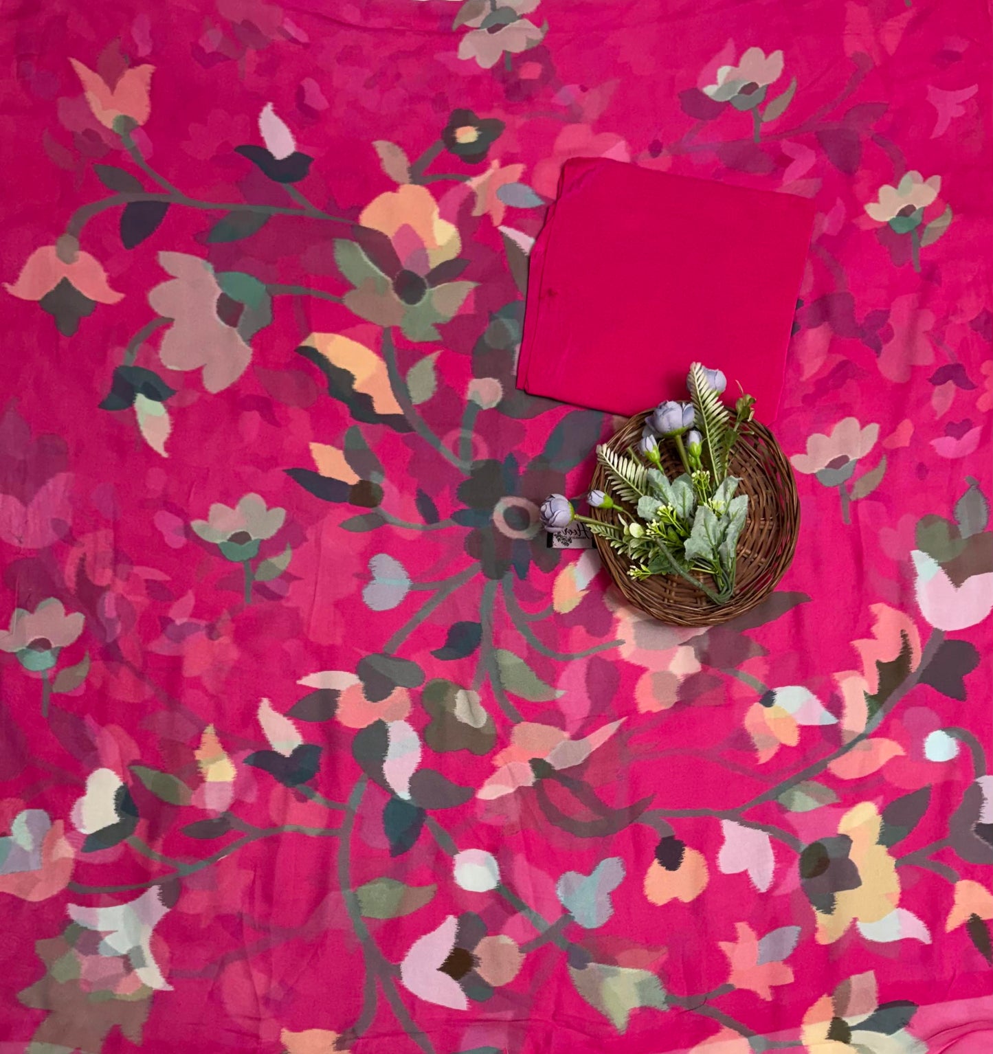 Georgette Magenta Suit Fabric / Georgette Suits