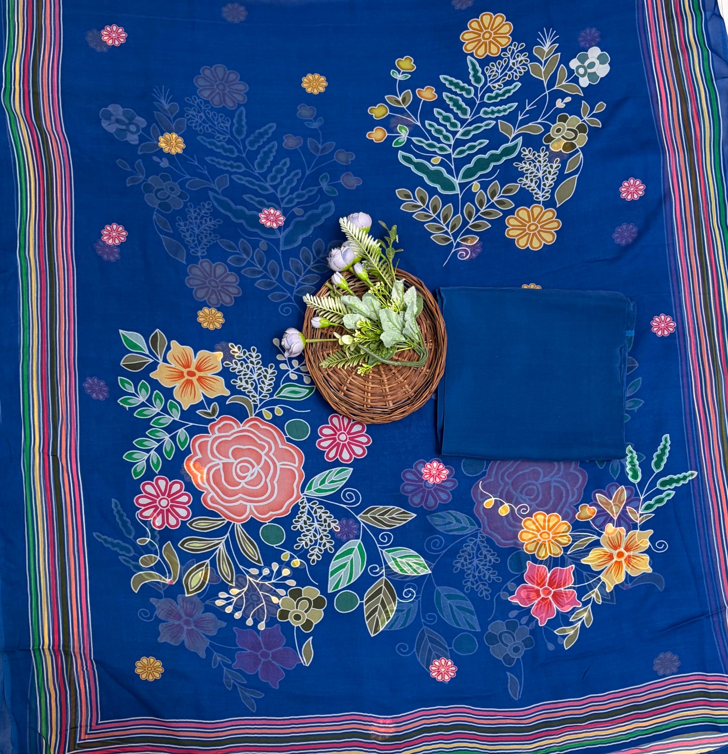 Georgette Blue Suit Fabric / Georgette Suits