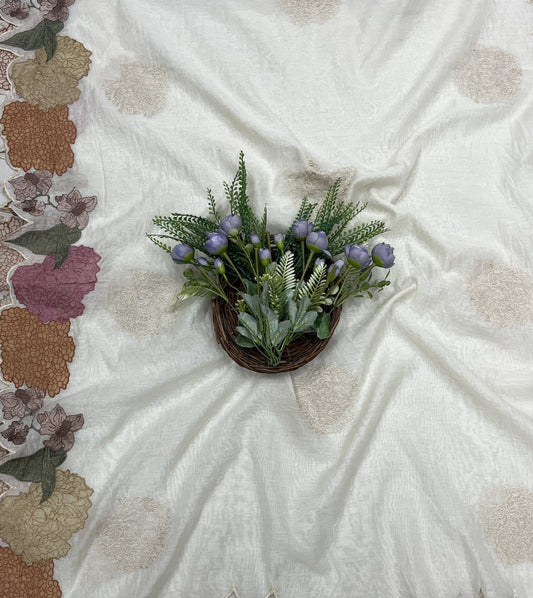 458B Mul Cotton Off White Suit Fabric/ CKC Mul Cotton