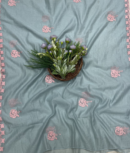 484B Cotton Greyish-Blue suit Fabric / CKC Cotton Bazaar